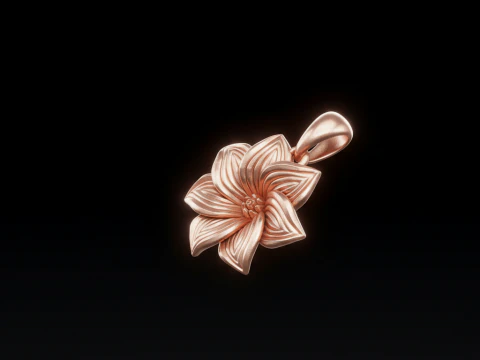 Design elegante con ciondolo a forma di fiore con gioielli floreali Modello di stampa 3D gratuito Modello di stampa 3D