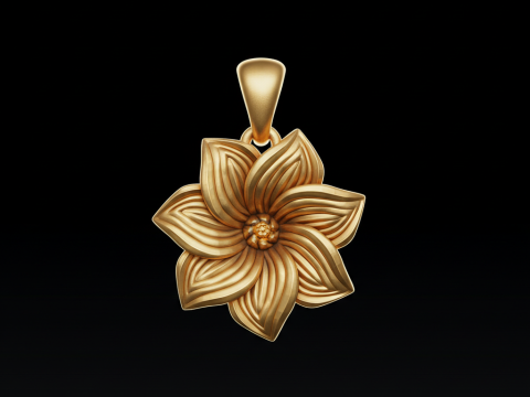 Design de pingente de flor de joias florais elegantes Modelo de impress&atilde;o 3D gr&aacute;tis Modelo de Impressão 3D