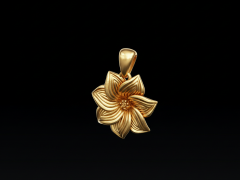 Design de pingente de flor de joias florais elegantes Modelo de impress&atilde;o 3D gr&aacute;tis Modelo de Impressão 3D