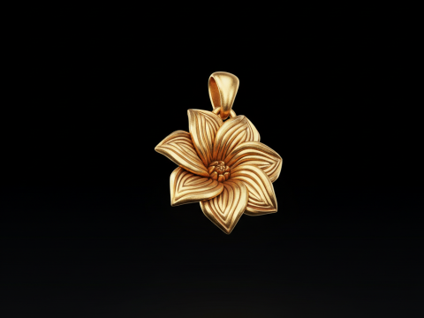 Design de pingente de flor de joias florais elegantes Modelo de impress&atilde;o 3D gr&aacute;tis Modelo de Impressão 3D