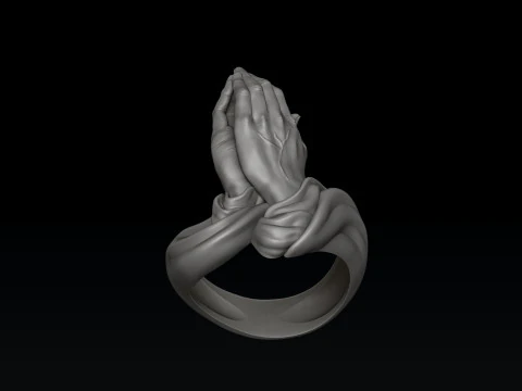 Praying Hands Ring Pendant v2 Collection Pack 3D Print Model