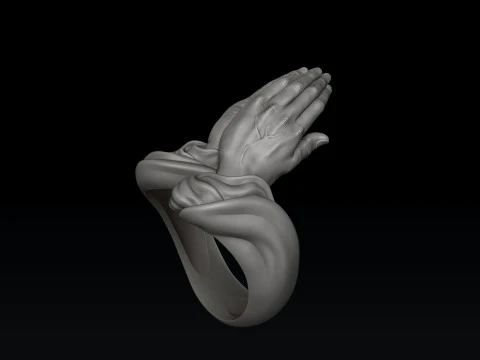 Praying Hands Ring Pendant v2 Collection Pack 3D Print Model
