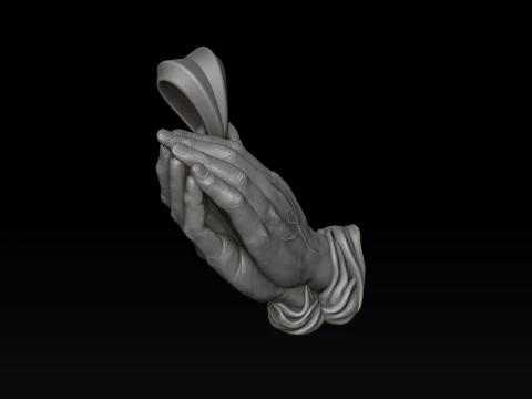 Praying Hands Ring Pendant v2 Collection Pack 3D Print Model