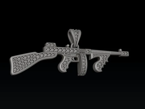 Stylized Gan v6 Pendant with Gems 3D print model 3D Print Model