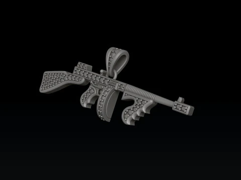 Stylized Gan v6 Pendant with Gems 3D print model 3D Print Model