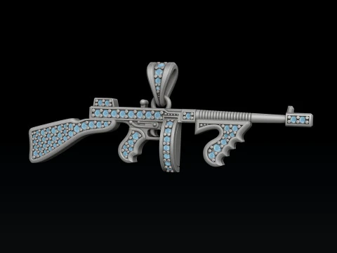 Stylized Gan v6 Pendant with Gems 3D print model 3D Print Model