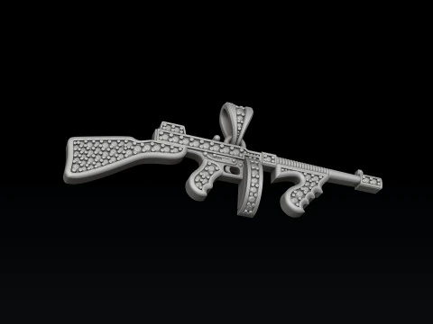 Stylized Gan v6 Pendant with Gems 3D print model 3D Print Model