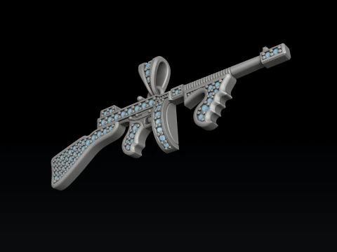 Stylized Gan v6 Pendant with Gems 3D print model 3D Print Model