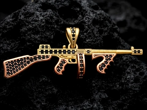 Stylized Gan v6 Pendant with Gems 3D print model 3D Print Model