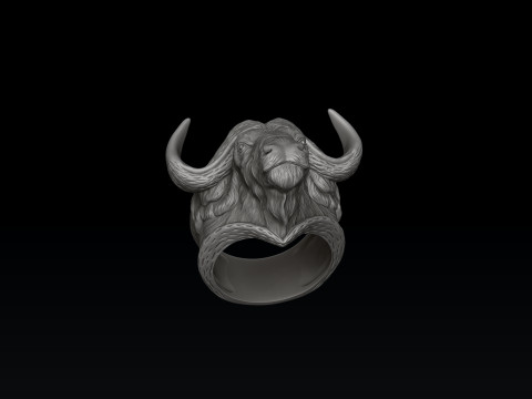 Modello di stampa 3D dell'anello di bufalo africano Modello di stampa 3D