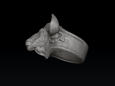 Modello di stampa 3D dell'anello di bufalo africano Modello di stampa 3D