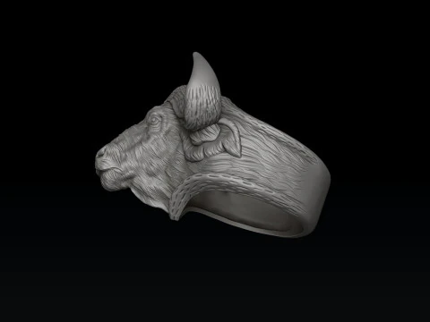 Model wydrukowany w 3D na pierścieniu bawoła afrykańskiego Model do druku 3D