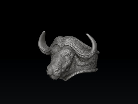 Modello di stampa 3D dell'anello di bufalo africano Modello di stampa 3D