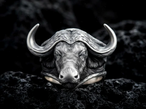 African Buffalo Ring 3D print model 3D Print Model