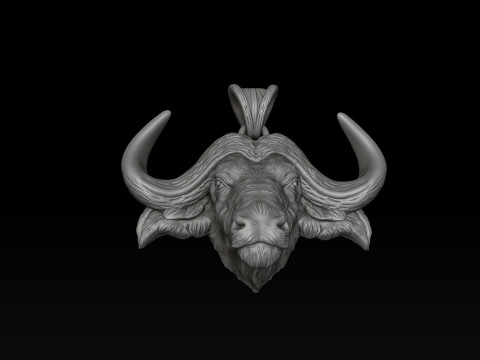 Подвеска африканского буйвола 3D модель для печати 3D Принт Модель
