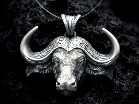 African Buffalo Pendant 3D print model 3D Print Model