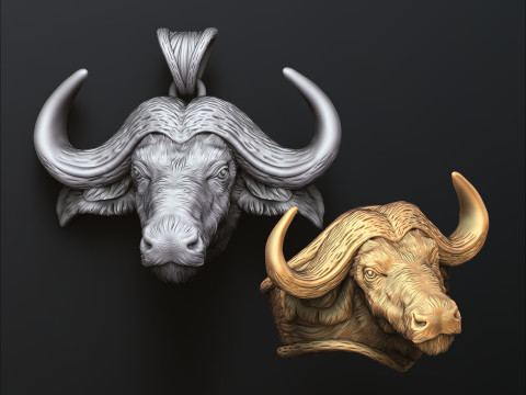 Paquete de colecci&oacute;n de colgantes de anillos de b&uacute;falo africano Modelo de impresión 3D