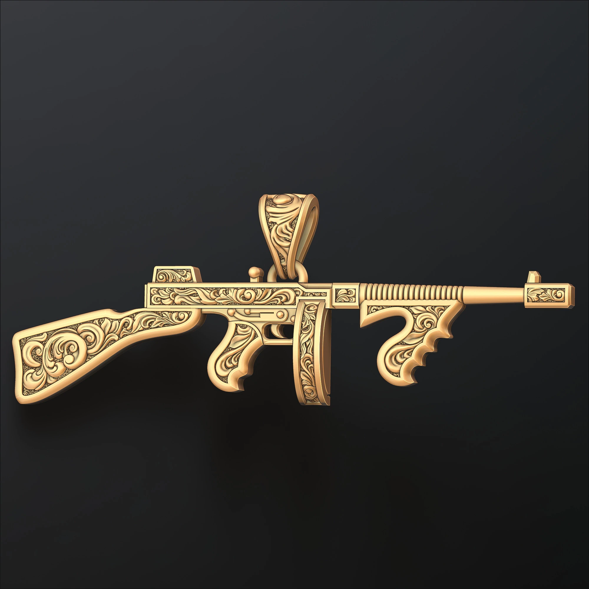Stylized Gan v6 Pendant with Ornaments 3D print model 3D Print Model .c4d .max .obj .3ds .fbx .stl .blend
