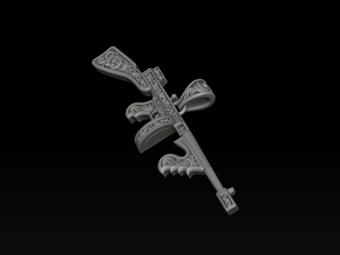 Stylized Gan v6 Pendant with Ornaments 3D print model 3D Print Model