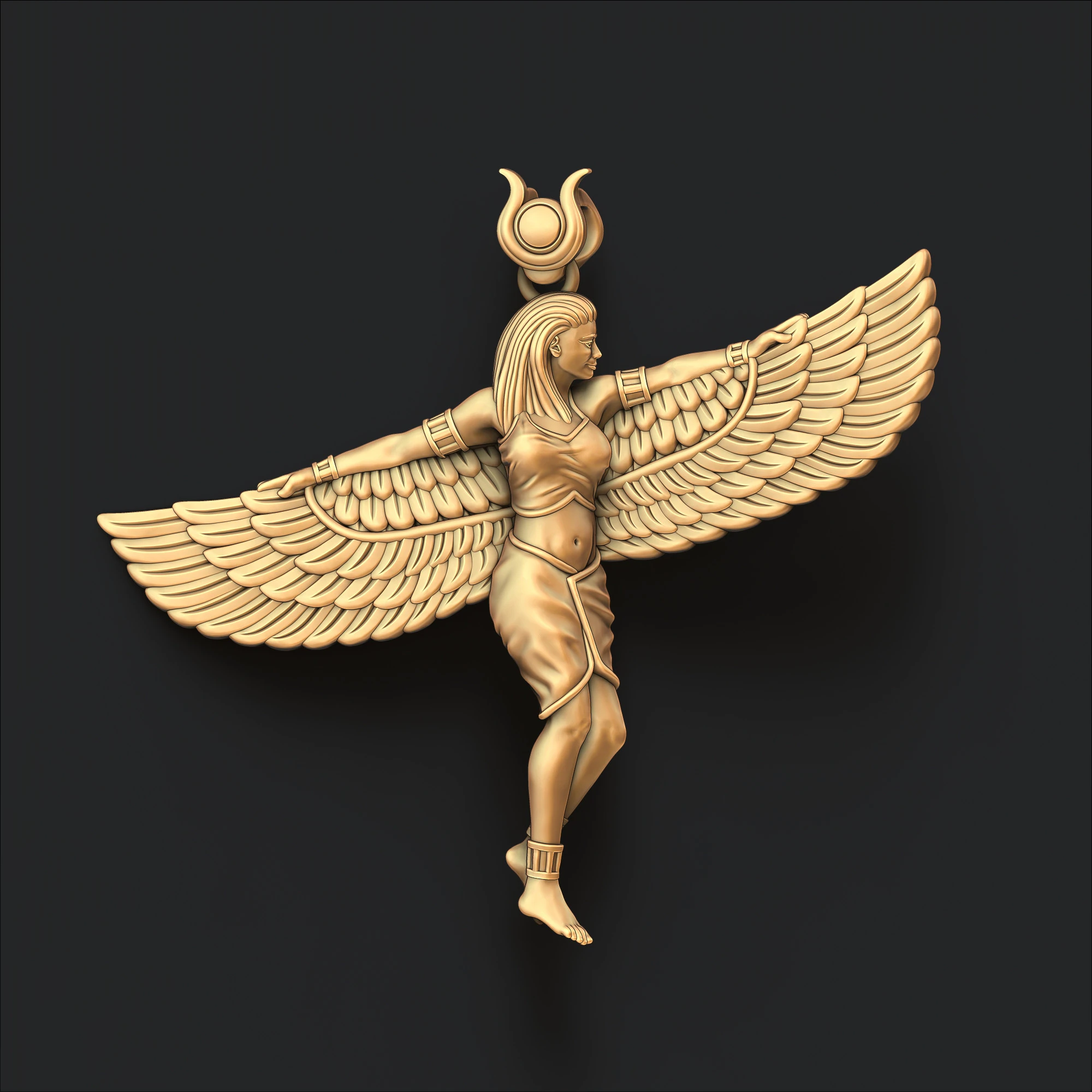 Isis Egyptian Goddess Pendant v10 3D print model 3D Print Model .c4d .max .obj .3ds .fbx .stl .blend
