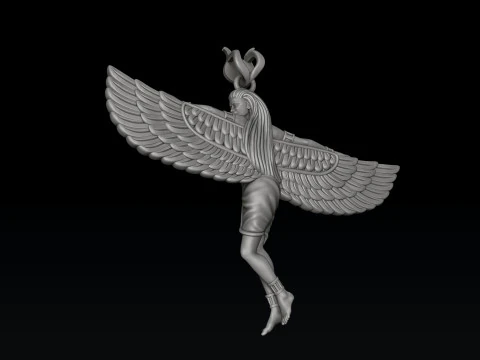 Isis Egyptian Goddess Pendant v10 3D print model 3D Print Model