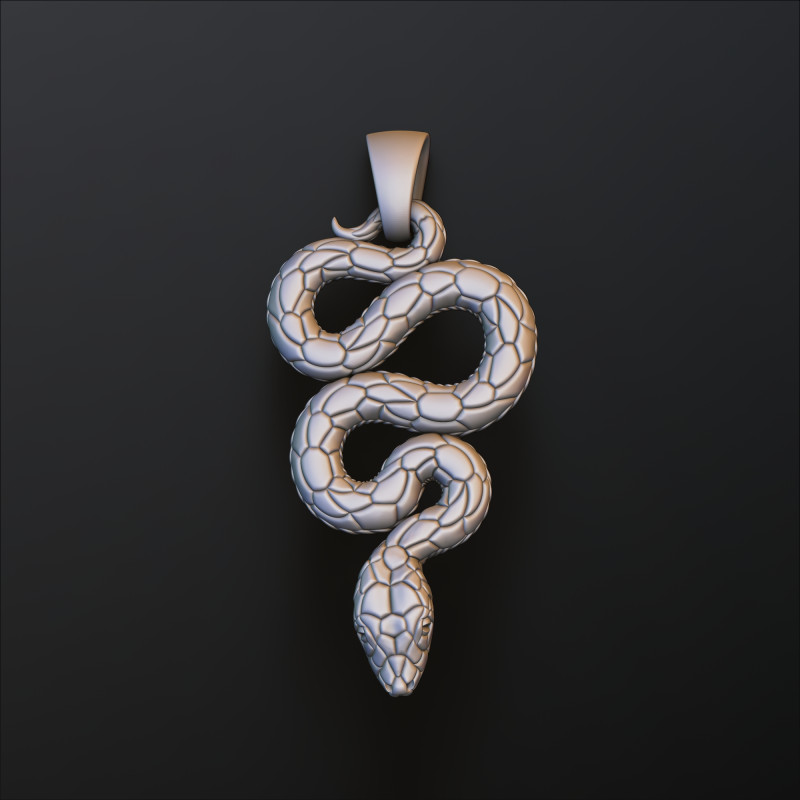 Snake Pendant v3 Hollowed 3D print model 3D Print Model .c4d .max .obj .3ds .fbx .stl .blend 