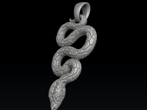 Snake Pendant v3 Hollowed 3D print model 3D Print Model
