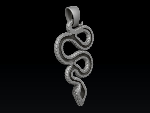 Snake Pendant v3 Hollowed 3D print model 3D Print Model