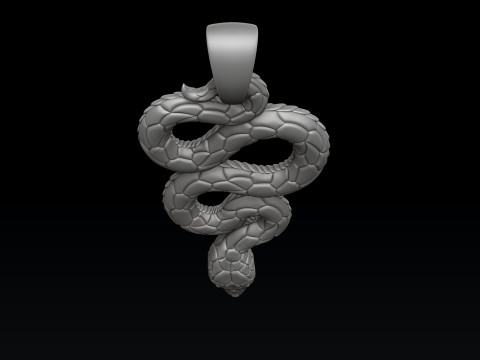 Snake Pendant v3 Hollowed 3D print model 3D Print Model