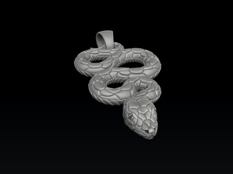 Snake Pendant v3 Hollowed 3D print model 3D Print Model
