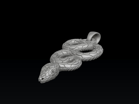 Snake Pendant v3 Hollowed 3D print model 3D Print Model