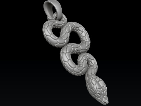 Snake Pendant v3 Hollowed 3D print model 3D Print Model