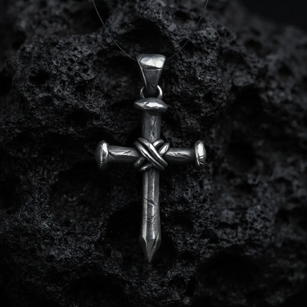 Two Sided Nail Cross Pendant 3D print model 3D Print Model .c4d .max .obj .3ds .fbx .stl .blend 