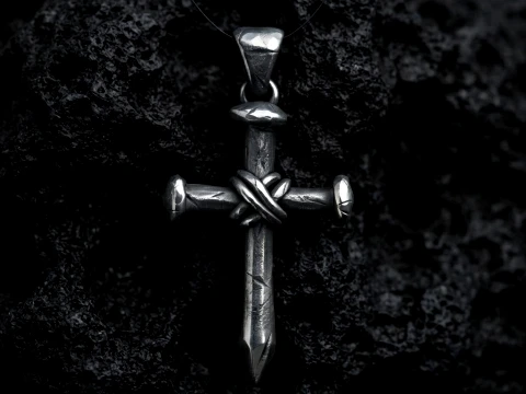 Two Sided Nail Cross Pendant 3D print model 3D Print Model