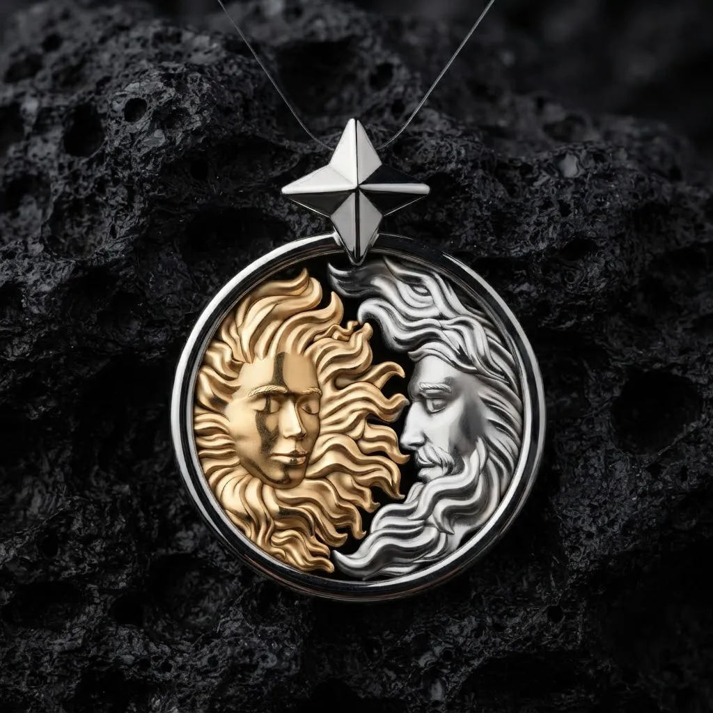 Sun and Moon Pendant 3D print model 3D Print Model .c4d .max .obj .3ds .fbx .stl .blend 