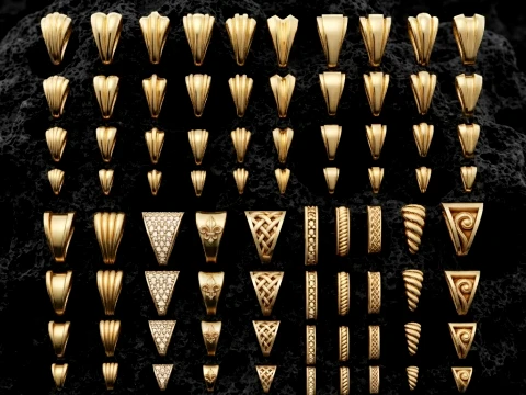 Jewelry Bails Collection Pack 3D Print Model
