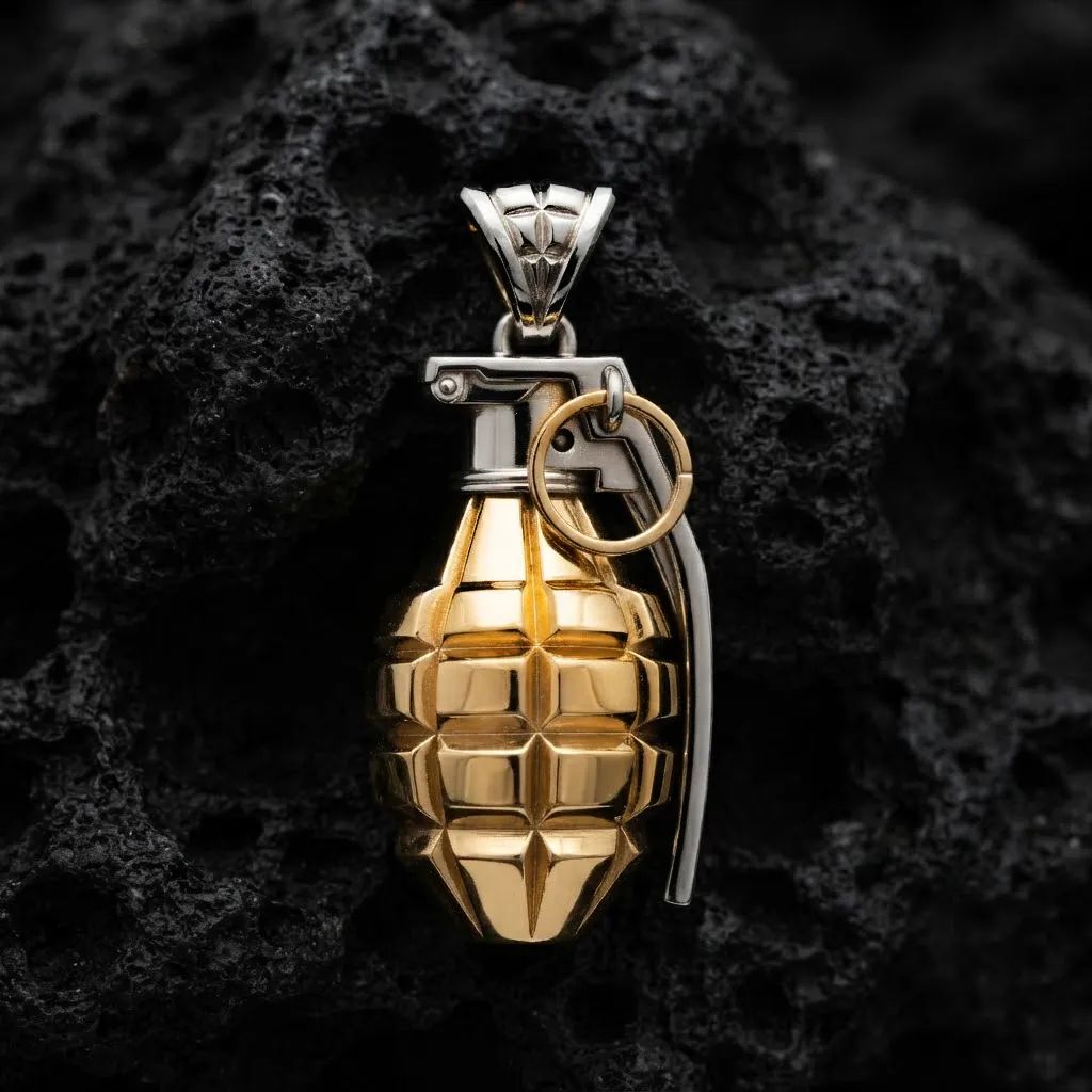 Stylized Grenade Pendant 3D print model 3D Print Model .c4d .max .obj .3ds .fbx .stl .blend 