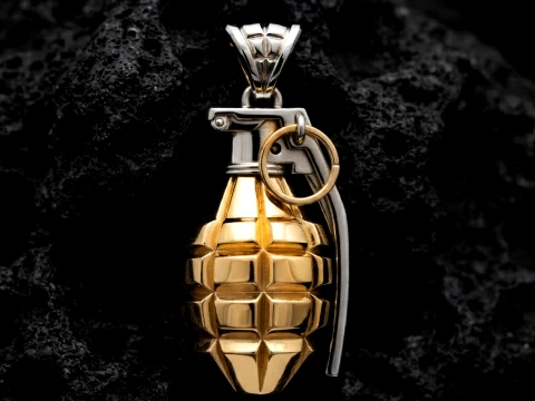 Stylized Grenade Pendant 3D print model 3D Print Model