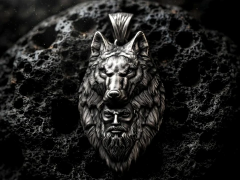 Man Wolf Pendant 3D print model 3D Print Model