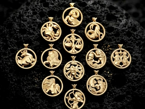 Zodiac Light Pendants Set Pack 3D Print Model