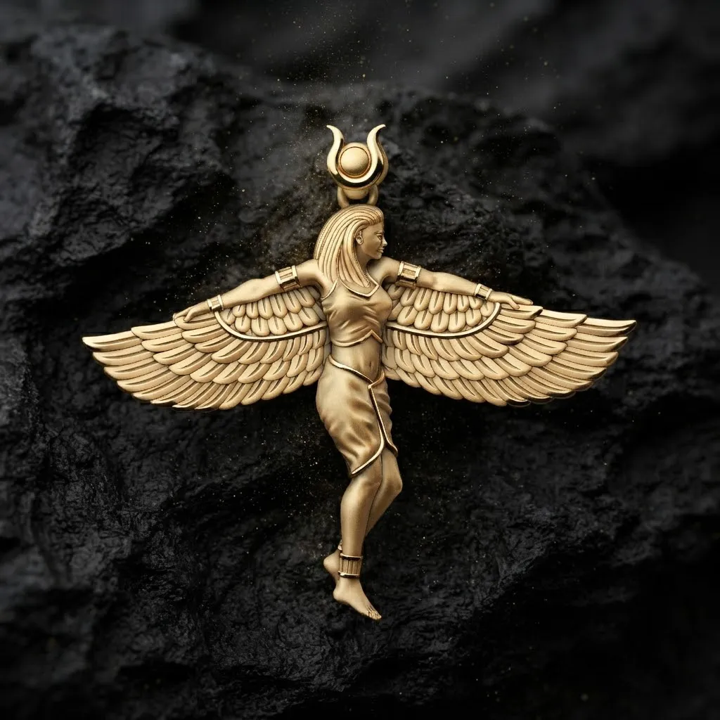 Isis Egyptian Goddess Pendant v12 3D print model 3D Print Model .c4d .max .obj .3ds .fbx .stl .blend