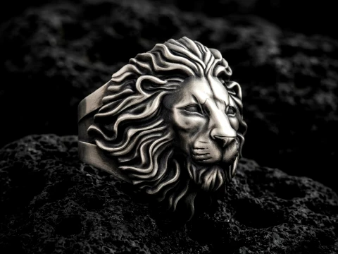 Classic Lion Ring 3D print model 3D Print Model