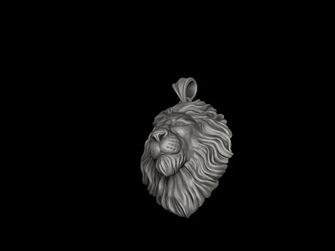 Classic Lion Pendant Ring Pack 3D Print Model