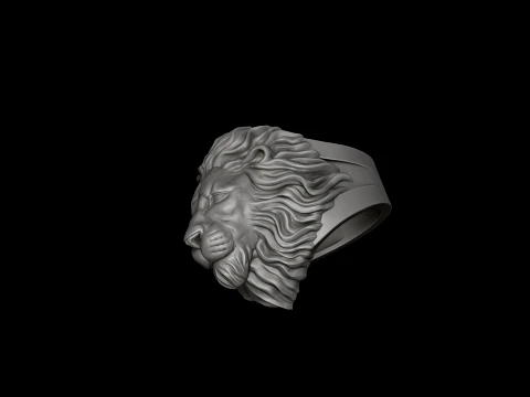 Classic Lion Pendant Ring Pack 3D Print Model