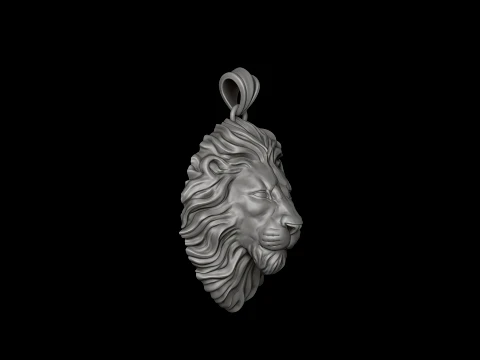 Classic Lion Pendant Ring Pack 3D Print Model