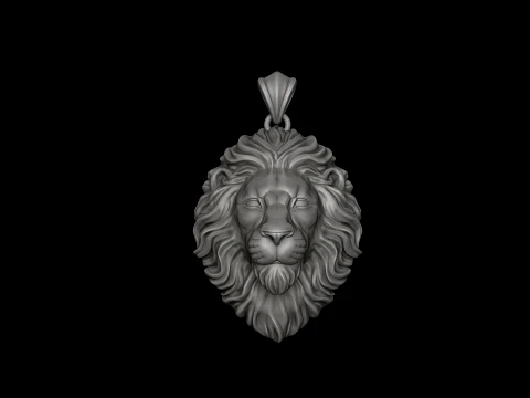 Classic Lion Pendant Ring Pack 3D Print Model