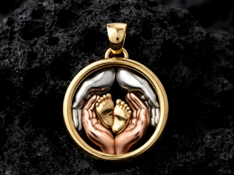 Baby Foot in Hands Pendant v3 3D print model 3D Print Model