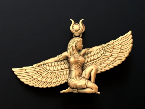Pendentif d&eacute;esse &eacute;gyptienne Isis v14 mod&egrave;le d'impression 3D Modèles 3D en vedette