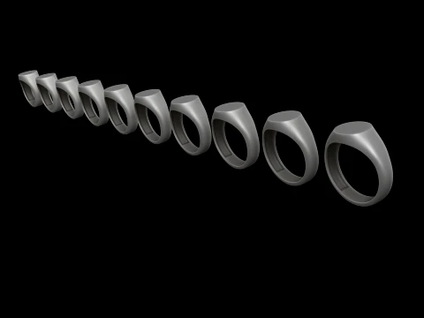 쥬얼리 인장 반지 v1 S 사이즈 3D 프린트 모델 3D 프린트 모델