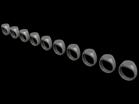 Jewelry Signet Ring v1 M Size 3D print model 3D Print Model